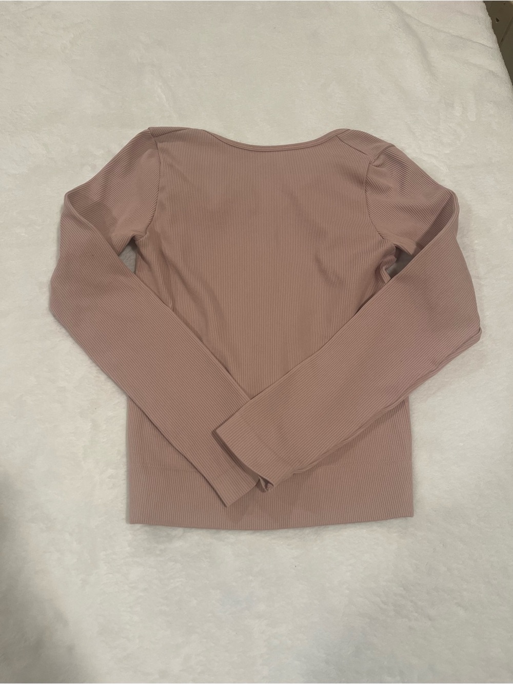 AURA Ribbed Notch Neck Long Sleeve Top - small/medium - Picture 2 of 6